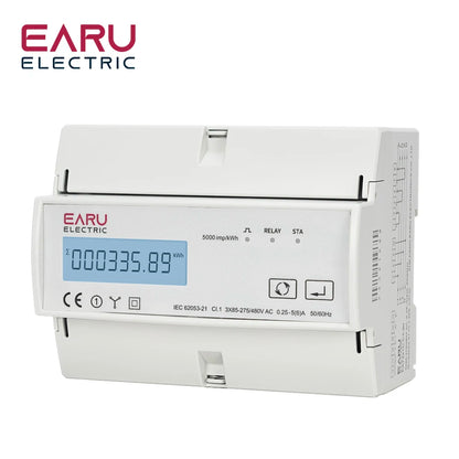 Tuya Smart Three-Phase Bidirectional Electricity Meter with WiFi & ZigBee for KWh Monitoring, featuring RS485 Interface AC 380V