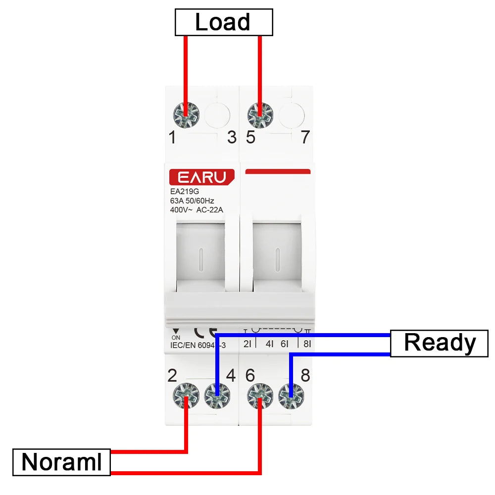 1P 2P 3P 4P 40A 63A 125A Din Rail Modular MTS Dual Power Manual Transfer Switch Isolating Discounnecting Switch Circuit Breaker