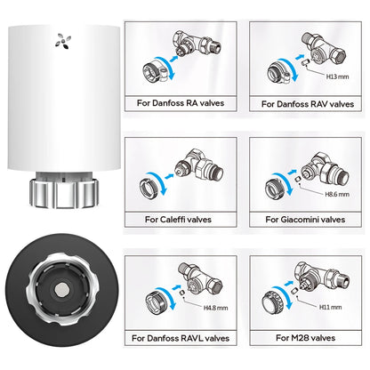 Tuya Smart ZigBee Radiator Actuator TRV Programmable Thermostatic Radiator Valve App Remote Temperature Controller Support Alexa