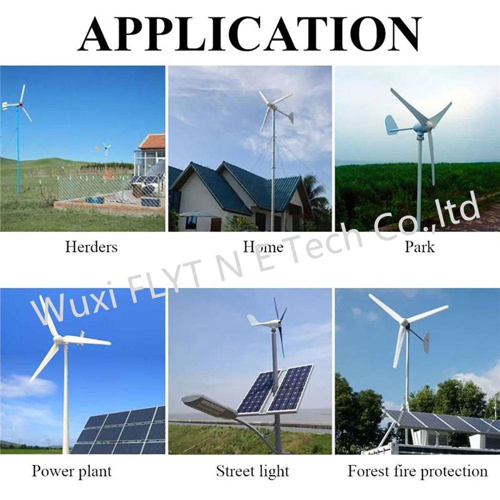 1000W 2000W Wind Power Turbines Generator 12V24V Windmill Generator For Boat With MPPT Controller Low Noise Low Wind Speed Start