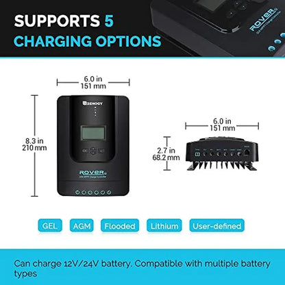 Solar 20A MPPT Charge Controller/Mounting Z Brackets/Tray Cable/Adaptor Kit