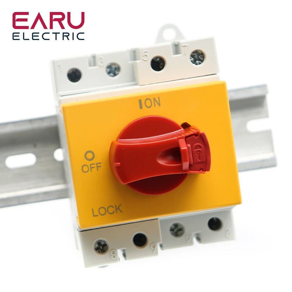 Din Rail 4P PV DC 1000V 32A Solar Rotating Handle Isolator Rotary Switch Disconnector For Solar