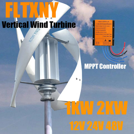 Wind Generator 1000W 2000W Inner Air Duct Small Free Energy Wind Turbine Power Permanent Maglev 12V 24V With MPPT Controller