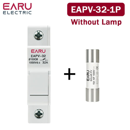 One Set 1P 2P DC Fuses Holder Solar 10*38mm PV 1000V 6A 15A 32A Base for Solar Photovoltaic System Short Circuit Protector gpV
