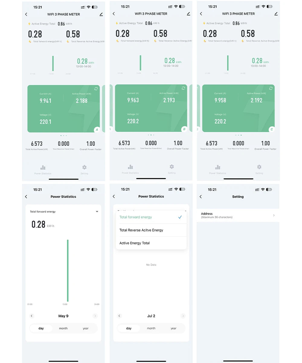 Tuya Smart WiFi ZigBee Energy Meter with 3 CT Clamps for Solar PV System Power Production Consumption Bidirectional Monitoring