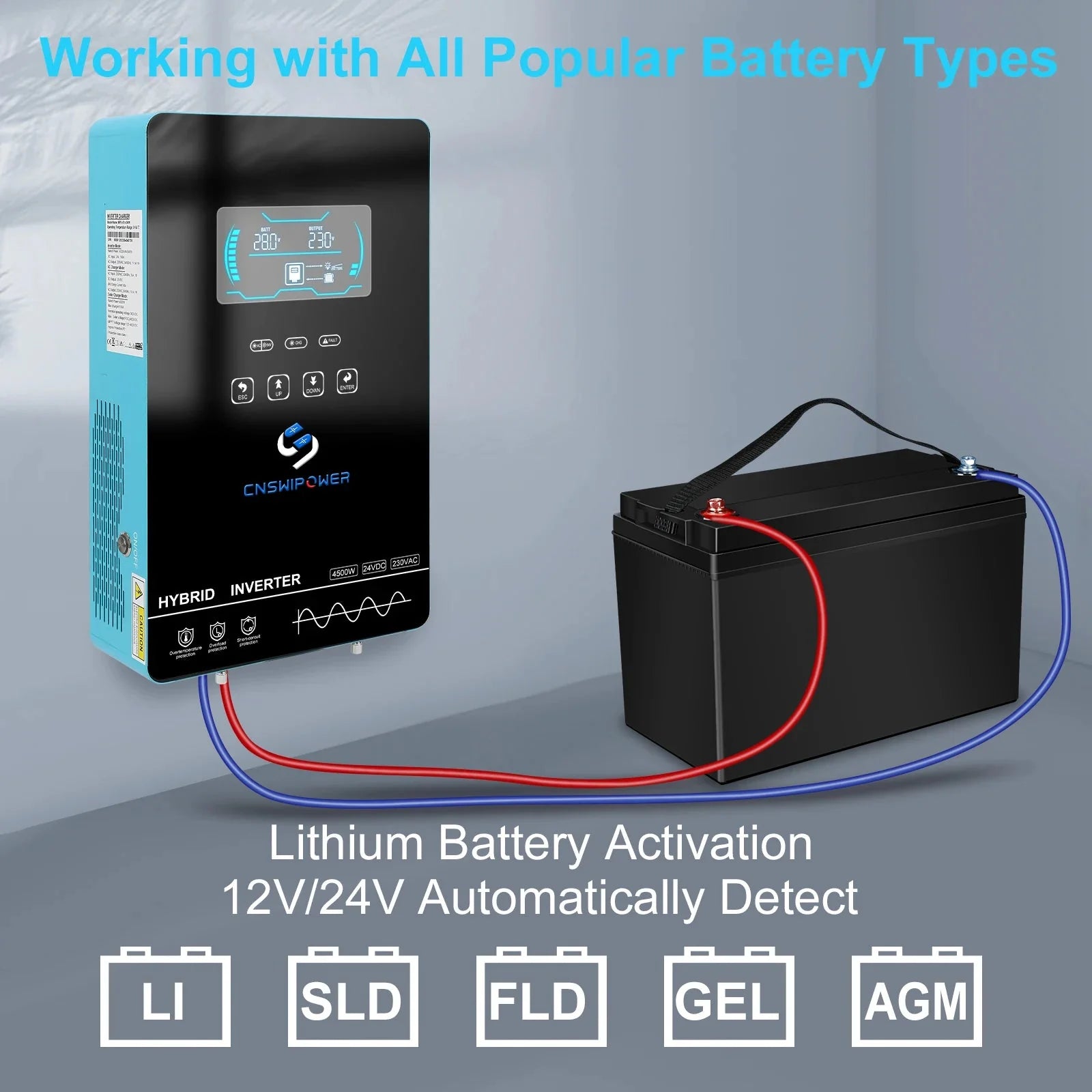 Pure sine wave 4.5kw 4500w hybrid inverter 24v 150A MPPT controller power supply sloar system - 54 Energy - Renewable Energy Store