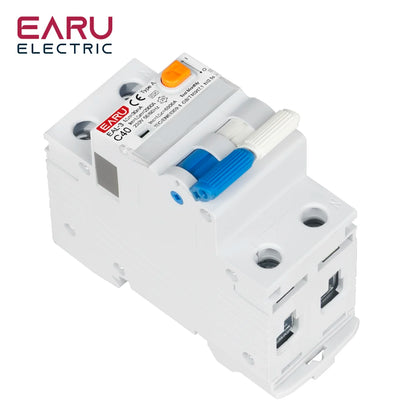 2P 40A 30mA AC 230V 50/60Hz RCBO RCCB MCB Type A Electromagnetic Residual Current Circuit Breaker Curve B/C Leakage Protection