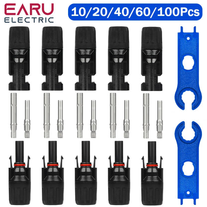 5/10/20/30/50 Pairs DC Solar Connector 1000V 30A Panel Stecker IP67 Waterproof Connector Kit for Sola PV Cable with 2Pcs Spanner