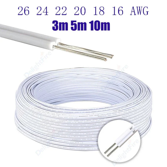 2Pin 5V 12V Electrical Wire 26 24 22 20 18 AWG Extension Cable by 54 Energy - Renewable Energy Store