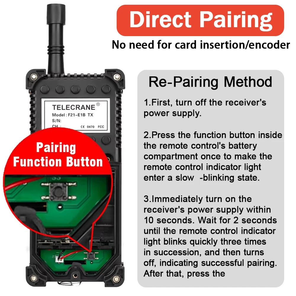 F21-E1B Top Quality Industrial Remote Controller Switches AC220V 380V 110V DC 12V 24V 36V Hoist Crane Control Lift Crane Lift