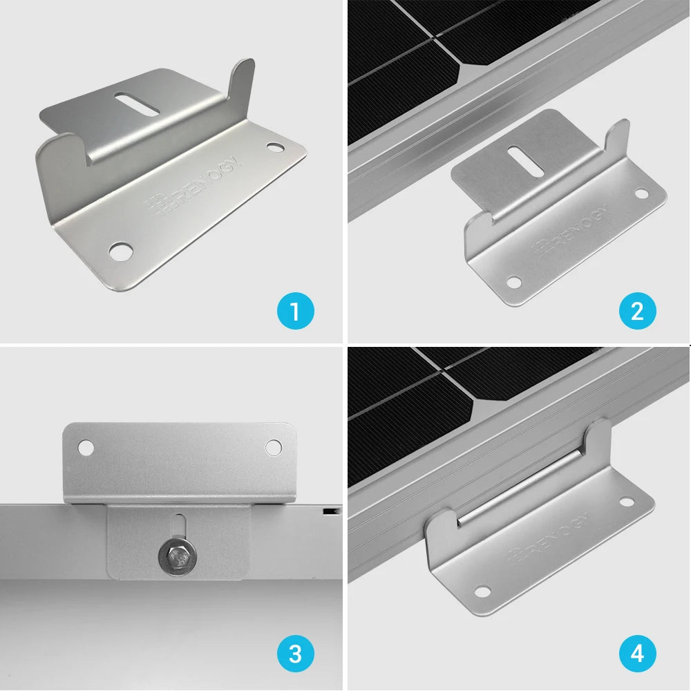 2 Sets of Solar Panel Mounts Z Brackets One Set for Mounting Solar Panel