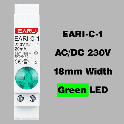 18mm Rail Indicator Light AC DC 220V 230V LED Dual Color Signal Light Tri Color Indicator Light 50/60Hz Light Red Green Blue