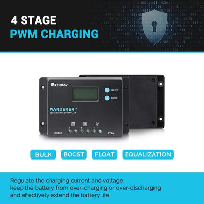 10A 12V/24V PWM Negative Ground Solar Charge Controller