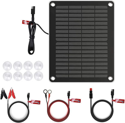 5 Watts Portable Solar Battery Charger Maintainer, Backup for Car Boat