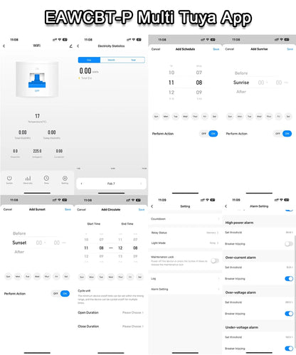 Tuya eWeLink MCB WiFi Smart Circuit Breaker 1P+N 63A Time Relay Switch Energy Meter kWh Voltage Current Protector Remote Control
