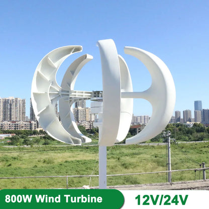 800W 5 Blades Vertical Axi Wind Turbines Generator Lantern 12V 24V Motor Kit Electromagnetic For Home Streetlight Use - 54 Energy - Renewable Energy Store