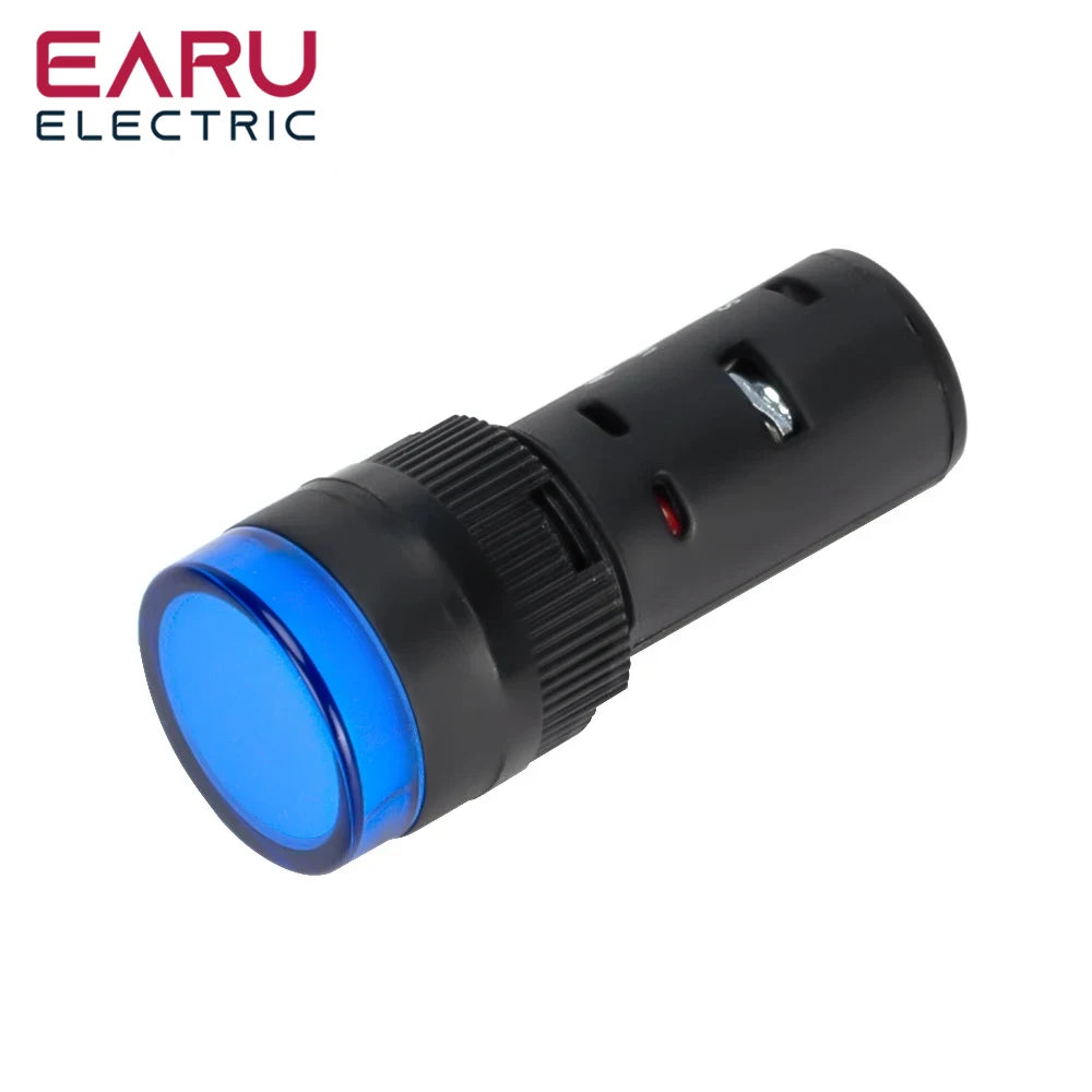 16MM Panel LED Power Electronic Indicator Pilot Signal Light Lamp AC DC 12V 24V 110V 220V 380V Red Green Yellow Blue White LED