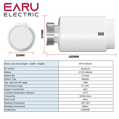 Tuya Smart Bluetooth Radiator Actuator TRV Programmable Thermostat Radiator Valve Remote Temperature Controller Support Alexa