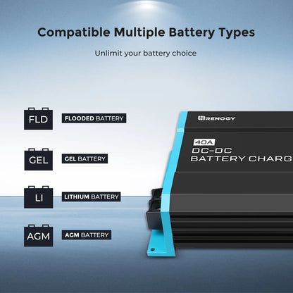 12V 40A DC to DC Lithium AGM GEL Battery Charger RV