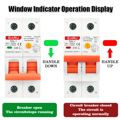 2P 30mA Type AC A B RCBO RCCB MCB Electronic Residual Current Circuit Breaker Over Short Current Leakage Protection EV Charger