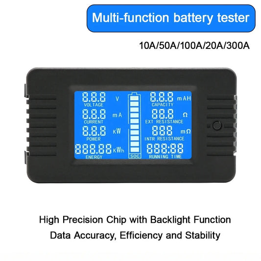 PZEM-013 DC 0-200V 10A 50A 100A 200A Voltmeter Ammeter Car Battery Tester Capacity Resistance Electricity Voltage Meter Monitor