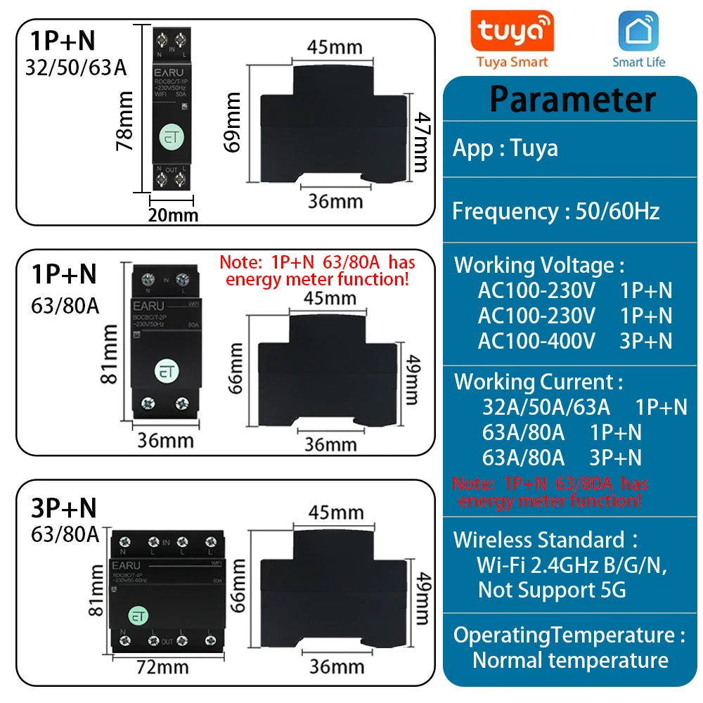 WIFI Circuit Breaker Smart Time Timer Breaker Relay Switch Voice Remote Control by Tuya eWeLink APP Smart House Alexa Google Hom