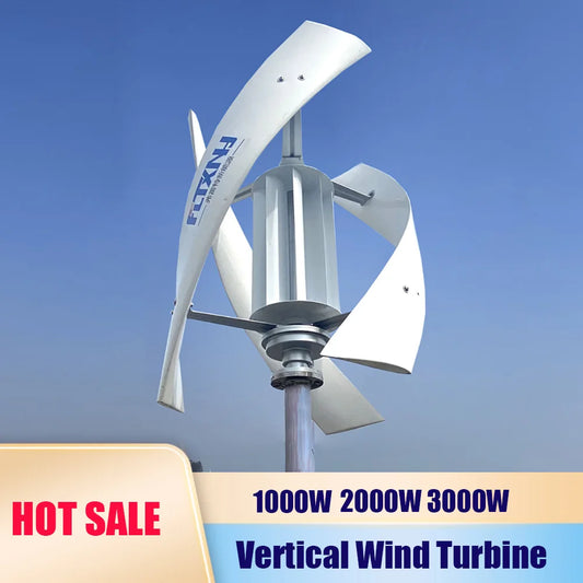 3000W Vertical Axis Wind Turbine 48v Alternative Energy Generator 220v AC Output Household Complete Kit with Controller - 54 Energy - Renewable Energy Store