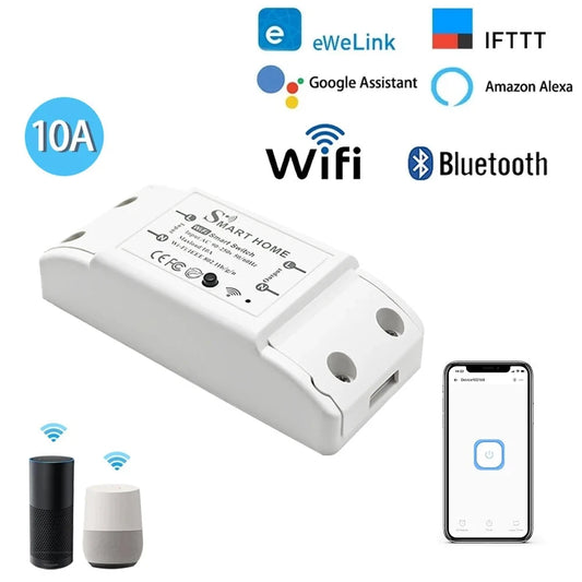 eWeLink Mine WiFi 10A Smart Switch Breaker Module Wireless Remote Switch Alexa Google Home by  eWeLink APP Remote Voice Control