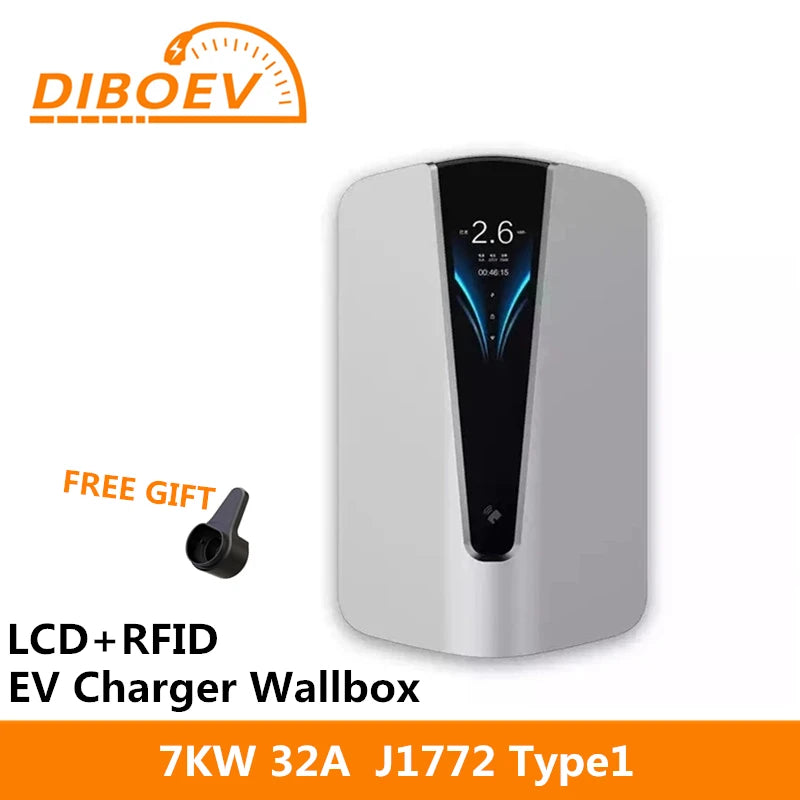 New EVSE Wallbox EV Car Charger Electric Vehicle Charging Station Type2 48A 22KW 3 Phase IEC62196-2 Plug EV Charger 5m Cable - 54 Energy - Renewable Energy Store