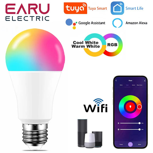 Dimmable 18W 15W Smart Led Light Bulb RGB CCT E27 Tuya WiFi Smart Home Led Lamp Compatible With Alexa Amazon Google Assistant
