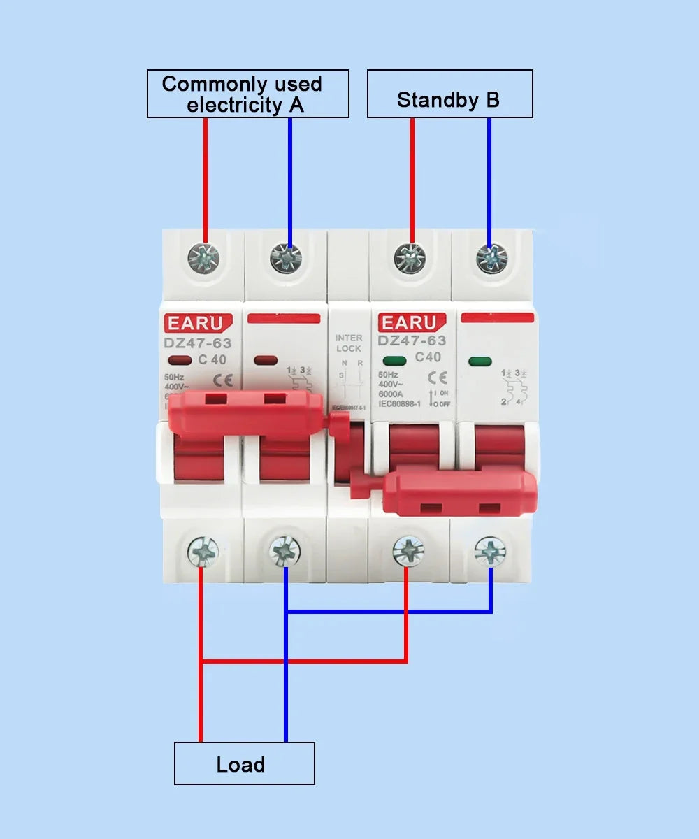 2P 2P AC Dual Power Manueller Transferschalter Leistungsschalter MCB 50HZ/60HZ, 16A 2P 2P AC Dual Power Manueller Transferschalter Leistungsschalter MCB 50HZ/60HZ, 16A