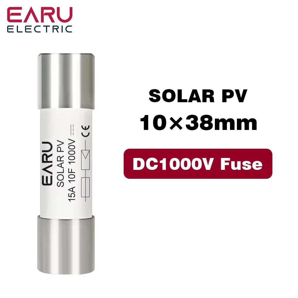 One Set 2P DC Fuse Holder 10*38mm High Voltage Solar PV 1000V 6A-32A Base Photovoltaic System Protection Protector gpV Parallel