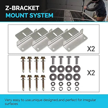 Solar 20A MPPT Charge Controller/Mounting Z Brackets/Tray Cable/Adaptor Kit