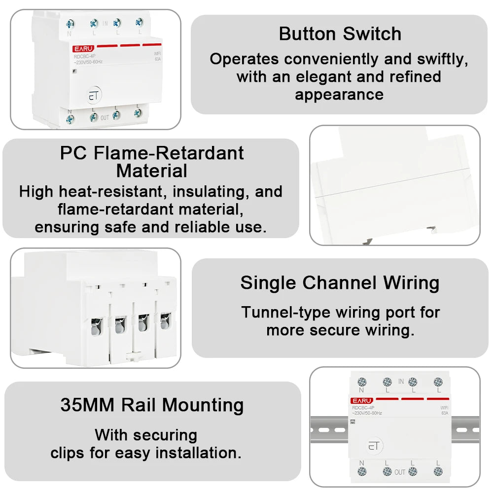 Tuya eWeLink WiFi ZigBee Smart Circuit Breaker MCB 3P+N Timer Relay Switch Voice Remote Control for Alexa Google Home Assistant