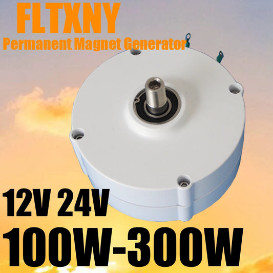 Generators 100W 200W 300W Low Speed 12V 24V 3 Phase Gearless Permanent Magnet AC Alternators For Wind Water Turbine For Home Use