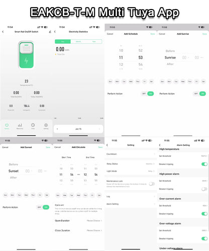 Tuya eWeLink WiFi Smart Circuit Breaker MCB 1P+N 63A Time Relay Switch Energy Meter kWh Voltage Current Protector Remote Control