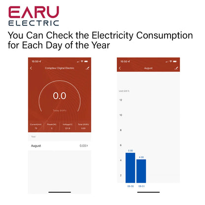 Tuya Smart Life App WiFi Energy Meter AC 110V 230V 63A With Current Transformer Clamp KWh Power Monitor Electricity Statistics