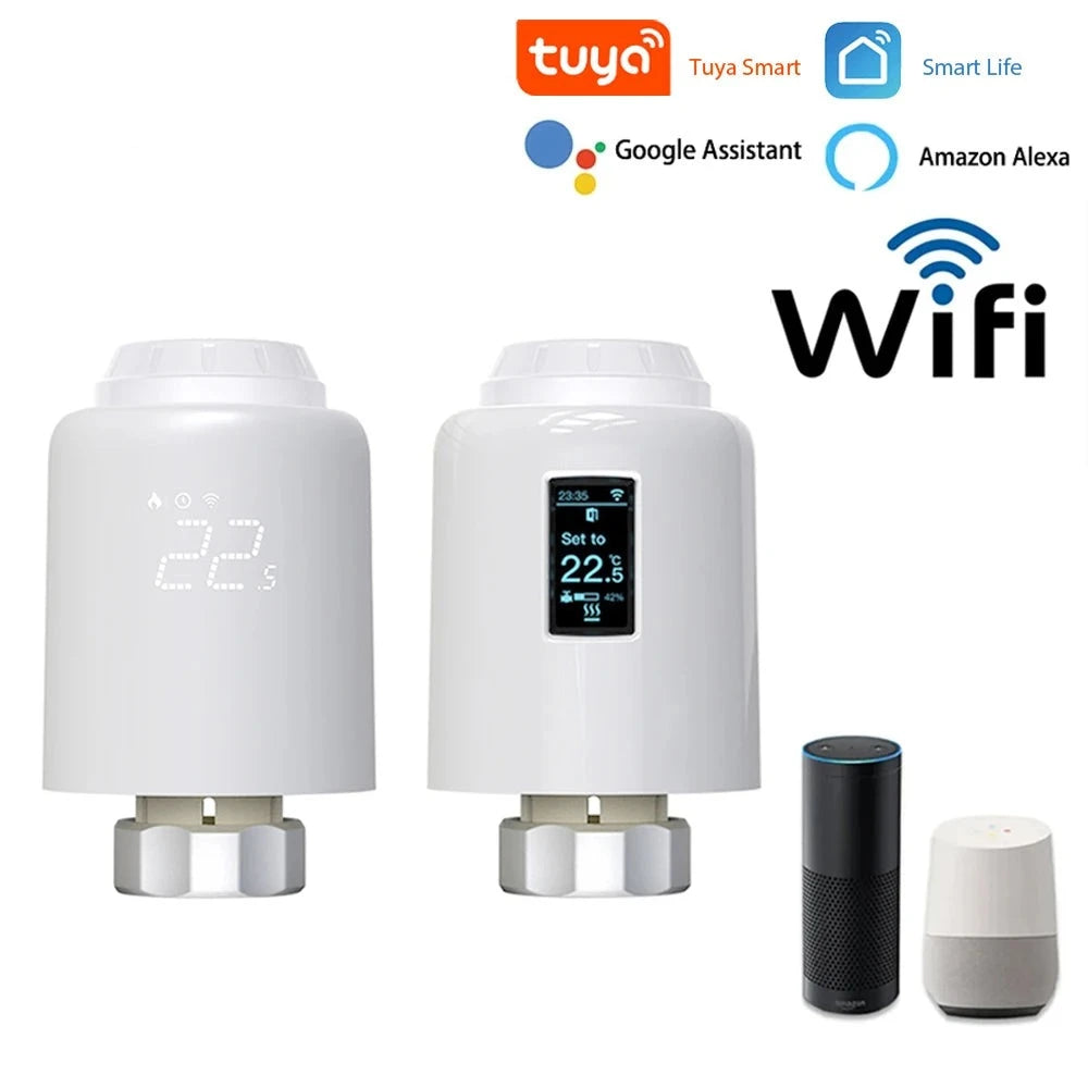Tuya Smart WiFi Thermostat Radiator TRV Programmable Thermostatic Actuator Heating Remote Temperature Controller Alexa Google