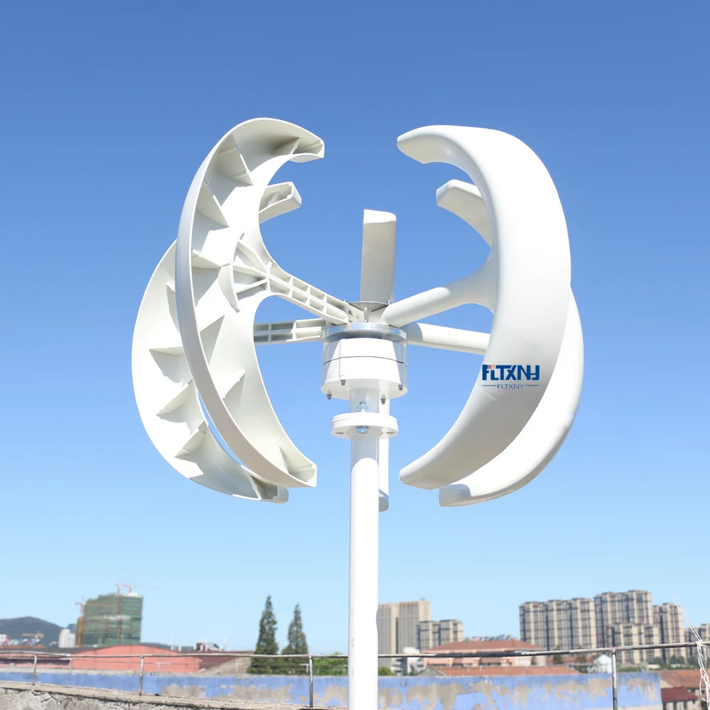 Home Hybrids Streetlight  12V 24V 48V Wind Turbines Generator Lantern 1000W Vertical Axis For Electromagnetic