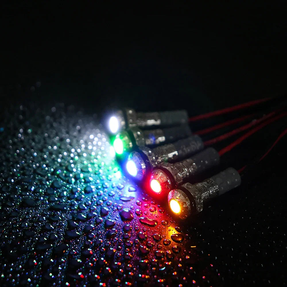 6mm 8mm 10mm 12mm 14mm Warning LED Metal Indicator Light Pilot Wires Switch Waterproof IP65 Signal Lamp 5/12/24/220V Red Green