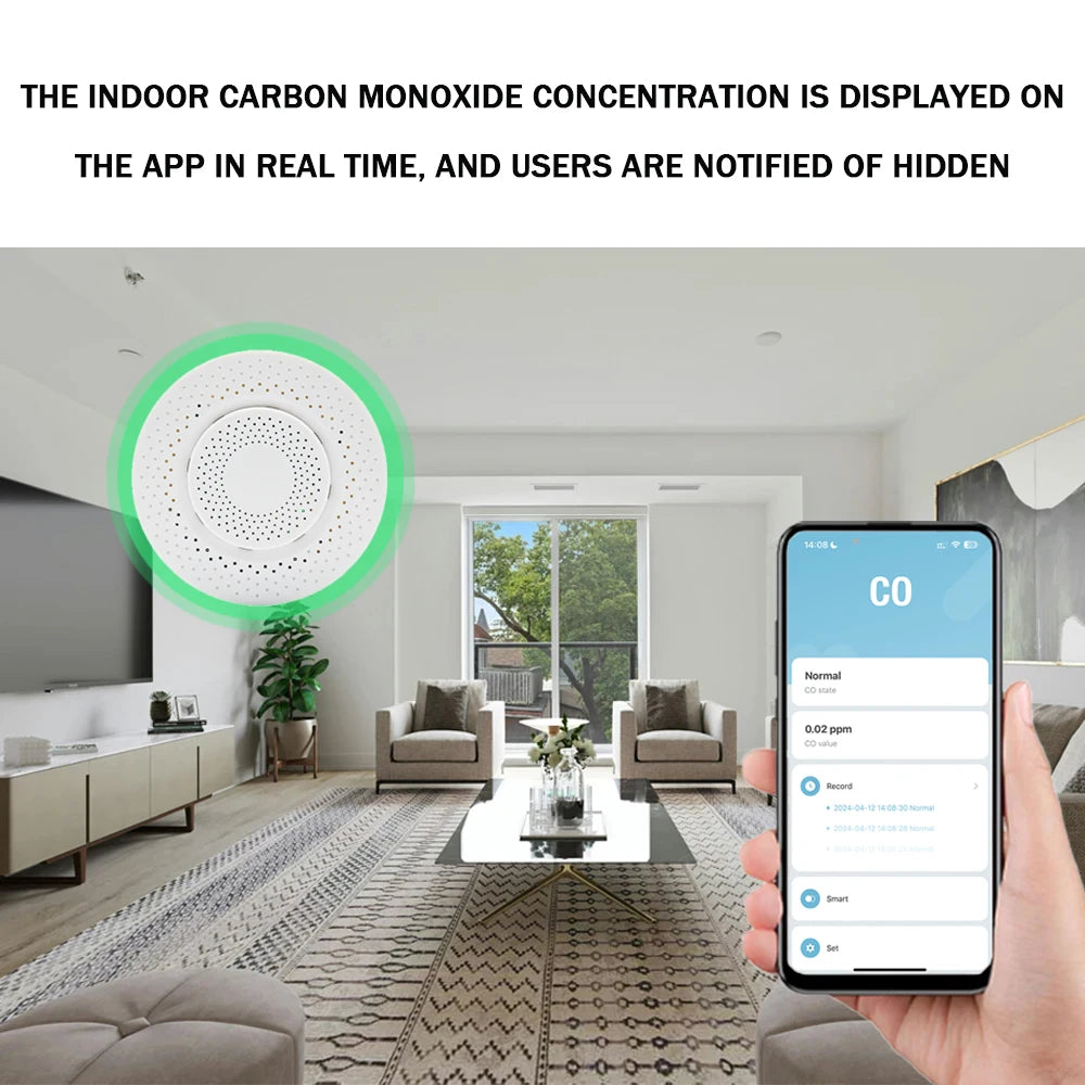 Tuya WiFi ZigBee Air Box Quality CO Carbon Monoxide Detector Tester Automation Alarm Works with Smart Life App Alexa Google Home