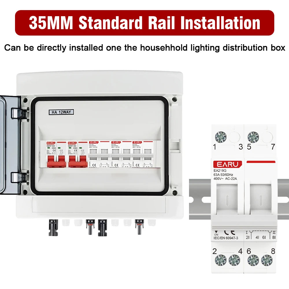 1P 2P 3P 4P 40A 63A 125A Din Rail Modular MTS Dual Power Manual Transfer Switch Isolating Discounnecting Switch Circuit Breaker