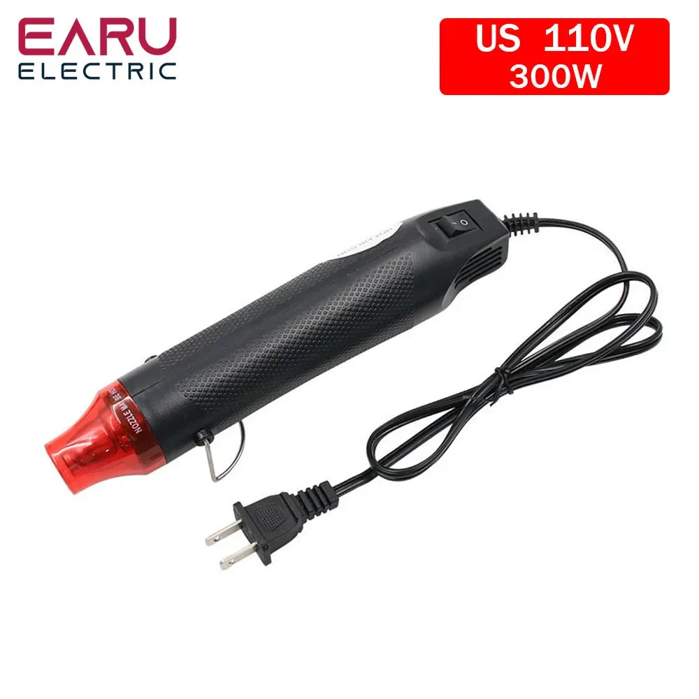EU US 110V 220V DIY Using Heat Gun Electric Power Tool Hot Air 300W Temperature Gun With Supporting Seat Shrink Plastic DIY Tool