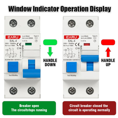 2P AC230V 20A/25A/32A 30mA L7-Architecture Type A MCB RCBO Leakage Protection Curve B/C Tripping Characteristics Circuit Breaker