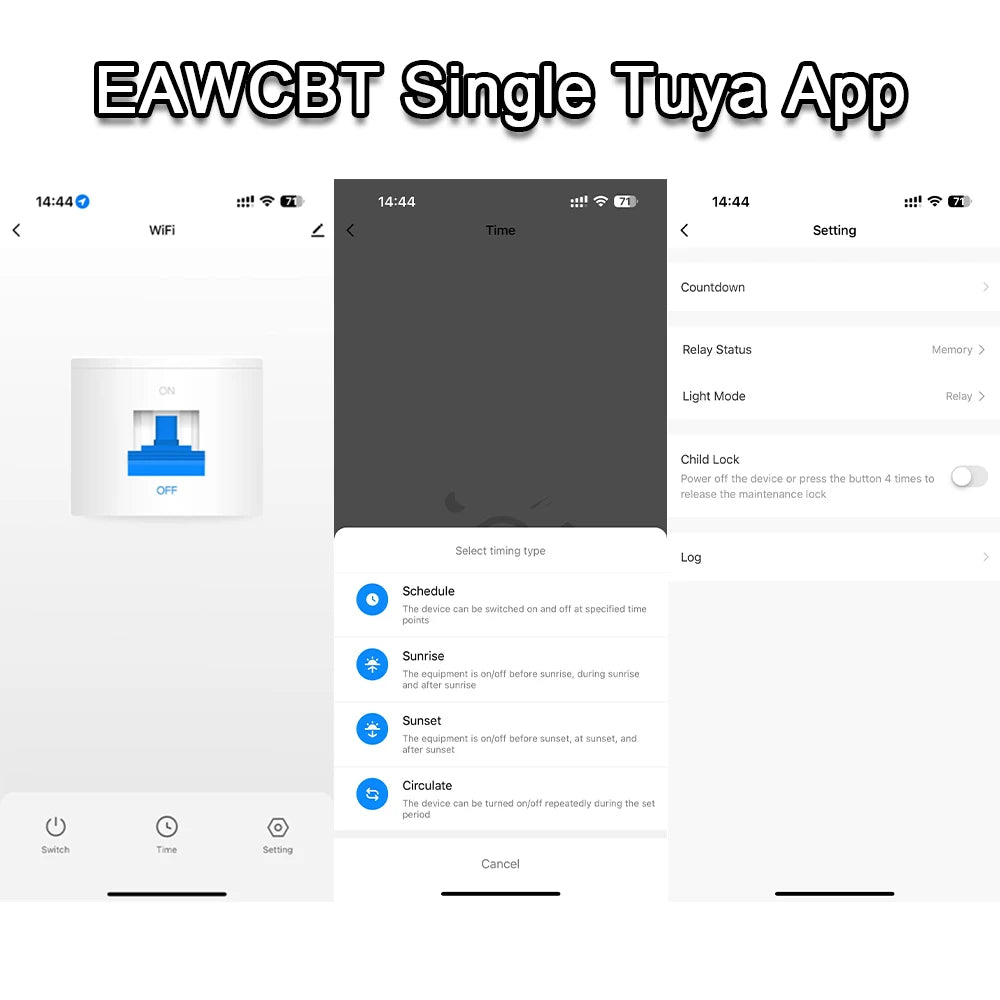 Tuya eWeLink WiFi Smart Circuit Breaker MCB 1P+N 63A Time Relay Switch Energy Meter kWh Voltage Current Protector Remote Control