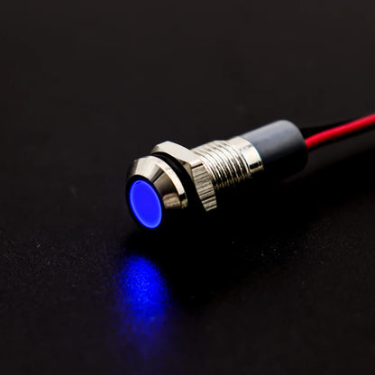 6mm 8mm 10mm 12mm 14mm Warning LED Metal Indicator Light Pilot Wires Switch Waterproof IP65 Signal Lamp 5/12/24/220V Red Green