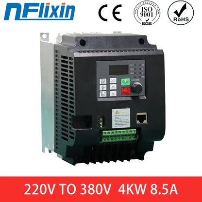 Single Phase to 3 Phase Converter, 220V In to 380V Out, VFD AC Frequency Inverter for 1.5KW, 2.2KW, 4KW, 5.5KW, 7.5KW, 11KW by 54 Energy - Renewable Energy Store
