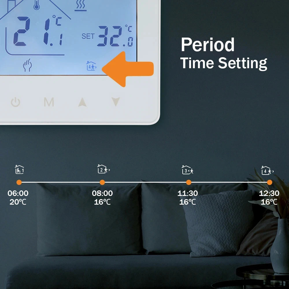 Smart RF Wireless Room Thermostat For Gas Boiler Heating Touch Screen Temperature Controller Home Programmable WiFi Thermostat by 54 Energy - Renewable Energy Store