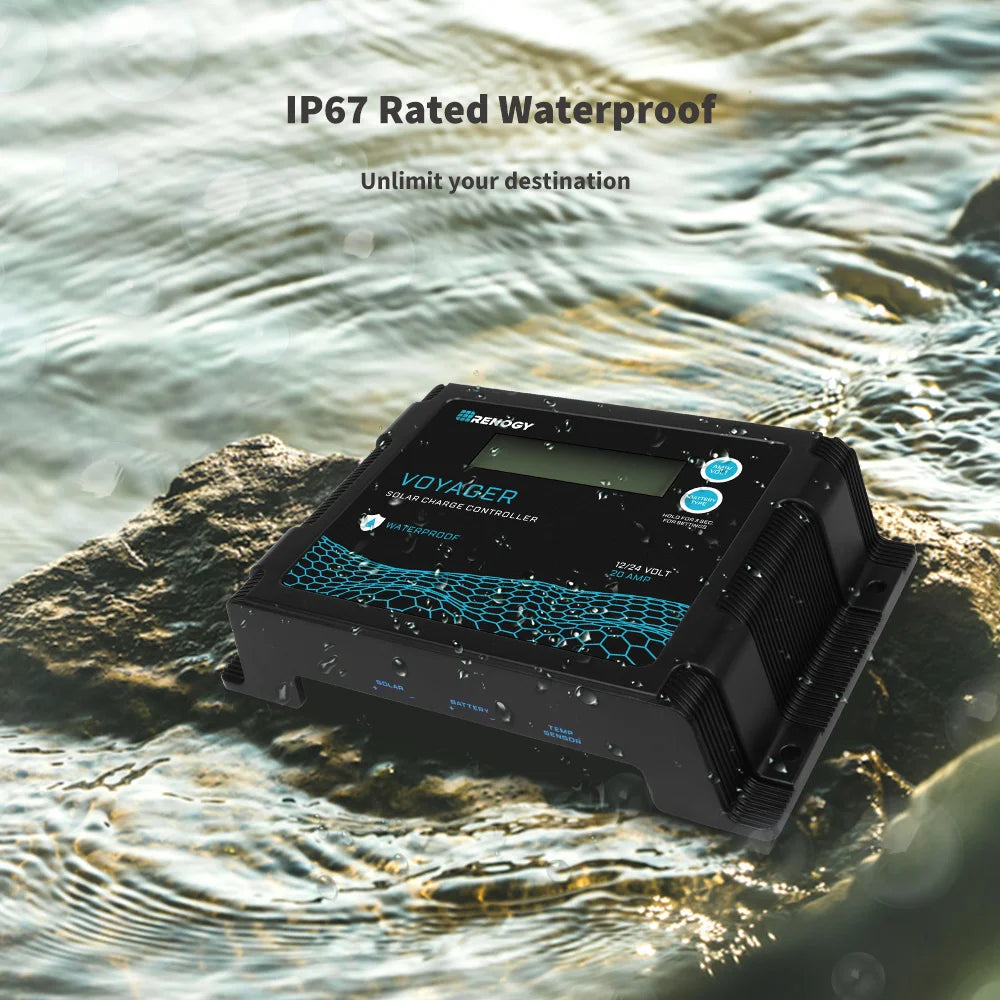 Solar Charge Controller 12V/24V PWM 20A w/ LCD Display Waterproof by 54 Energy - Renewable Energy Store