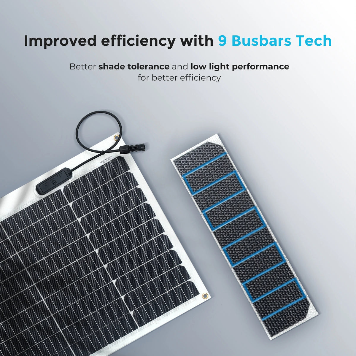 Solar Panel 50W 12 Volt Monocrystalline Semi-Flexible Charger by 54 Energy - Renewable Energy Store
